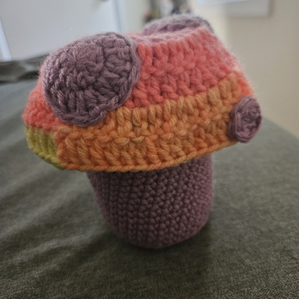 Crochet Mushroom jar